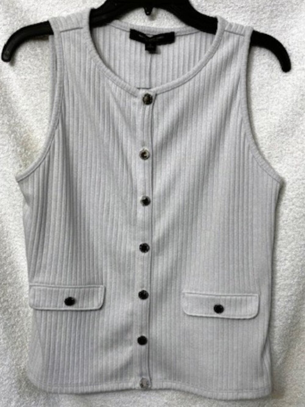 Marc New York Andrew Marc Heather Grey button up vest/top NWT Size M
